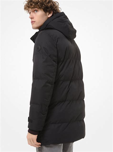 michael kors mens quilted hooded puffer coat|quilted woven hooded puffer jacket.